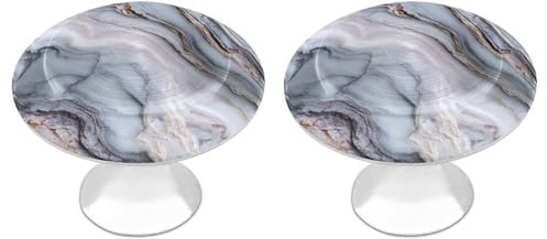 Jubonexis Möbelknäufe mit Schrauben, modern, modern, luxuriös, Marmor, rund, mit Schrauben, 2 Stück, Dekoration für Kleiderschrank, Schrank, Zuhause, Büro, Küche