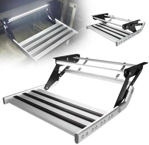 Marchepieds de camping-car rétractables et pliables, manuels, électriques et automatiques, plateforme d'entrée en aluminium et acier, antidérapants, montage facile, charge maximale 150 kg (une seule