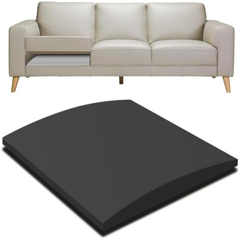 Brigtviee Soporte de Cojín de Sofá, 3 Piezas de 50x50x5cm Cojín de Espuma Curva de Alta Densidad para Asiento Caído, Reparación De Hundimiento De Cojines, Almohadilla de Soporte de Sofá, Negro