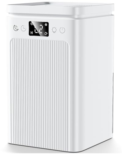 Avfuktare 2 200 ml, avfuktare elektrisk ultraljud, avfuktare med LED-skärm, 2–12 H timer och 7 färger LED-ljus, 2 lägen, automatisk avstängning, avfuktare för hemmet.