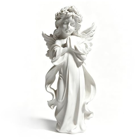 CYTGOUPER betender Engel Figur aus Gips, Weiß Schutzengel Figur Ornament Statue, Betende Engel Figuren Deko für Zuhause, Schreibtisch, Weihnachten, Innenbereich