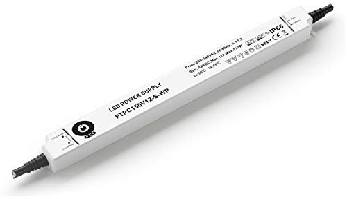 extraflacher Slim Line LED Trafo 12V/DC 150W 11A mit MM Möbeleinbau geeignet sowie Outdoor verwendbar IP66 wassergeschützt Netzteil L= 356 mm, B= 30 mm, H= 23 mm