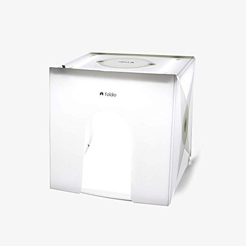 Foldio2 Plus + Front Cover (15inch Lightbox for Product Photography with Anti-Reflection Cover / 15 x 15 / Portable Studio, Dimmable LED Chips, CRI 97+, White & Black Background Sheets Included)
