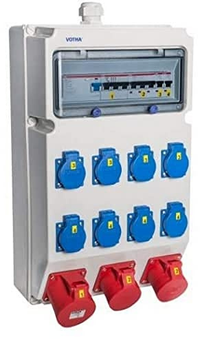 VOTHA® Wandverteiler - verdrahtetWEIMAR mit FI-Schalter Steckdose 230 V~ 3, CEE 16 A, 400 V~ 1, LS 16 A, 1-polig, C 3, CEE 63 A, 400 V~ ohne