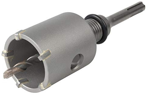 wolfcraft Bohrkrone, hartmetallbestückt, mit Spanndorn SDS-Plus I 5459000 I Für Elektro- und Sanitärinstallationen in Beton, Mauerwerk und Stein; Schnitttiefe 46 mm