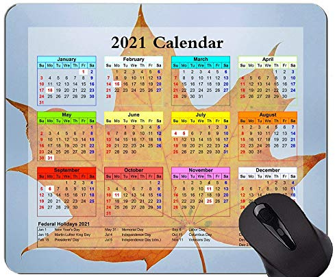 YENDOSTEEN Kalender 2021 Jahr Mauspad, Blatt Natur Garten Büro Mauspad