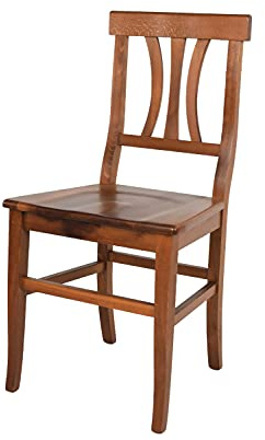 t m c s Tommychairs - Stühle Artemisia für Küche und Esszimmer, robuste Struktur und Sitzfläche aus lackiertem Buchenholz im antike Walnussfarbe