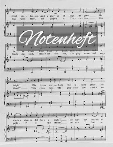 Notenheft: Notenlinienheft A4 Blanko 120 Seiten / Musikheft mit Notenlinien / Notenzeilen mit 12 Systemen ohne Hilfslinien