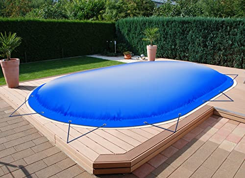 ANKO PLANEN Cubierta de Piscina Hinchable Ovalada – Lona de Cobertura Premium para Piscina – solución Ideal para el Invierno AirDeluxe (4,50m x 2,50m, Azul)