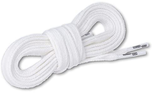 CORD ON - Lacci piatti in cotone bianco 140 cm Larghezza 8 mm - 1 paio | Sostituzione e compatibile con Nike, Converse, Vans... | Resistente e durevole