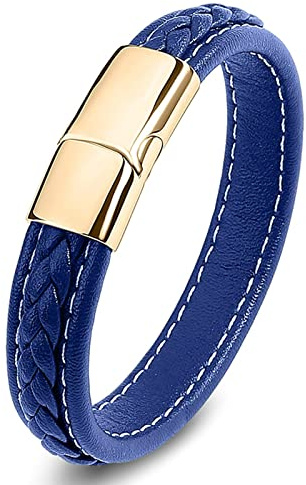 Dsnyu Männer Armband Pärchen, Bunt Leder Armbänder für Herren mit Magnet Verschluss, Einfach Retro Punk Armband für Geburtstag