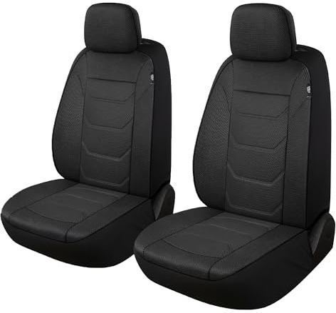 Pariiaotin 3D Air Mesh Car Seat Covers Front Sets Washable and Breathable Premium Cloth Automotive Vehicle Seat Covers for Cars Interior, Universal Fit for Most Cars, Sedan, Truck, SUV(Black)