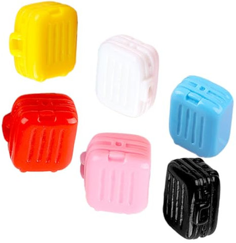 KOMBIUDA Bagage Miniature 6 Pièces Mini Valise Mini Mallette de Voyage Valise Miniature Jouets décor Accessoires de poupée Mini-Valise Ménage Maison de poupée Matériel de bébé Micro scène