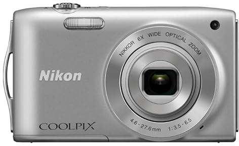 Nikon Coolpix S3200 16.0 Mp 6X Wide Optical Zoom Digital Camera (Silver) (Renewed), compact