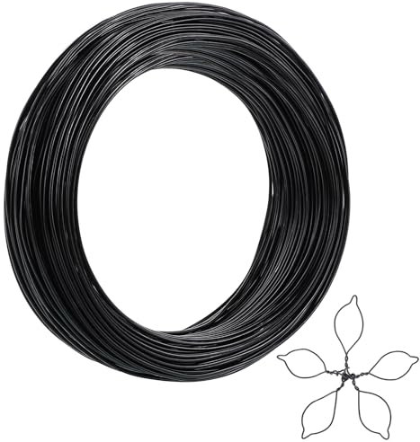 Yoosso Alambre para manualidades, 1 mm x 30 m, alambre para manualidades, color negro, alambre de aluminio, alambre para joyas, alambre para modelar, alambre inoxidable para hacer joyas, manualidades