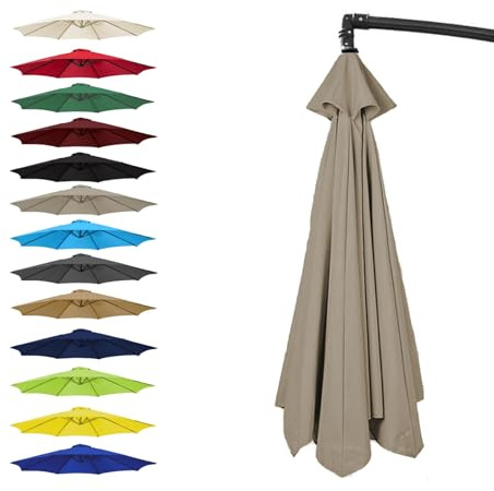 GZDXBF 200cm/270cm/300cm Sonnenschirm Ersatzbezug, Universelles Ersatz Bezug, Gartenschirm Stoff Ersetzen, Passend Für 6/8 Rippen(Color:Top Color,Size:6 Ribs: 3m/9.8ft)