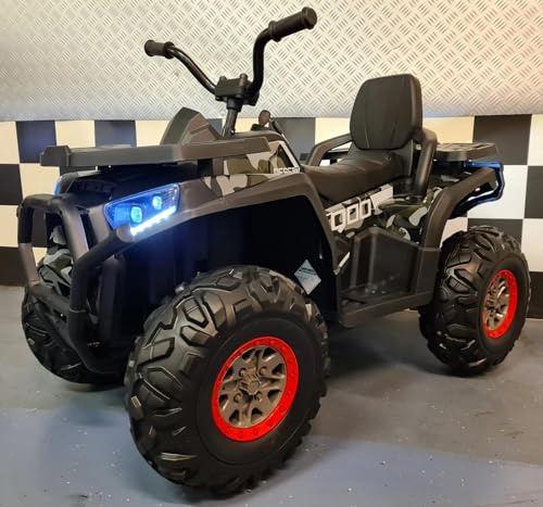 Indalchess Quad Elettrico 12V per Bambini, Verde Mimetico, per Ragazzi dai 3 agli 8 Anni