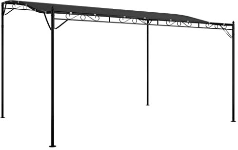 Pavillon Garten, Markise Anthrazit 4x3 m 180 g/m² Stoff und Stahl, Sonnenmarkise Wasserfest UV-Schutz, Gartenpavillon Wasserdicht, 362395, für Garten
