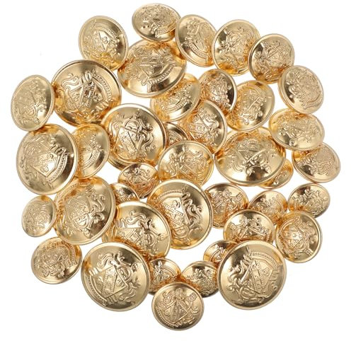 Sewroro 200stücke Vintage Metallknöpfe Für Kleidung Dekorative Knöpfe Goldfarbe Für Anzüge Jacken Und Blazer Für Nähprojekte Verschiedene