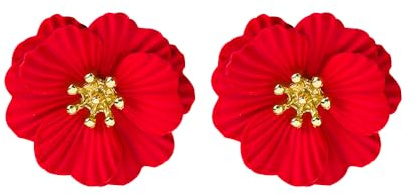 FFWTPY Boucles D'oreilles Fleur Pétales Délicats Bijoux Femme Élégants Accessoires Printemps Été Clous Oreilles Romantiques Bijouterie Artisanale