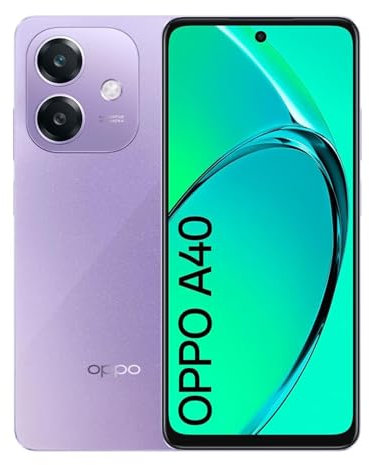 OPPO A40 4+128GB, Smartphone Android Ohne Vertrag, Handy, Bildschirm 90Hz 6,67 LCD, 5100mAh Akku, SUPERVOOC 45W, 50MP AI Rückfahrkamera, Snapdragon 6s 4G Gen1, NFC, Dual SIM, Simlockfrei, Violett