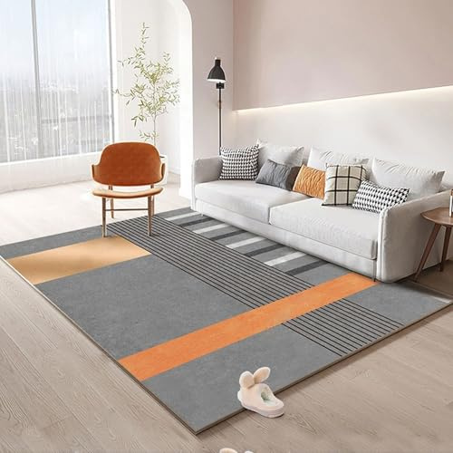 YUANWAN Antideslizante Alfombra 200 x 240 cm Lavable Suave Pila Corta Alfombra Antideslizante Muy Suave Alfombras de Pelo Corto para Salón Dormitorio, 12