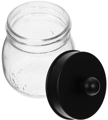Alipis Wattestäbchenspender Aus Glas Abnehmbarem Deckel Für Aufbewahrung Von Wattestäbchen Wattepads Und Make-up-artikeln Geeignet Für Bad Und Schlafzimmer