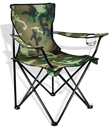 Campingstuhl Faltbar 200KG Belastbar Übergroßer Bequem Gepolster Klappstuhl Camp Garten Balkon Strand Camping Stuhl Sessel Gartenstuhl Anglerstuhl Regiestuhl(Camouflage)