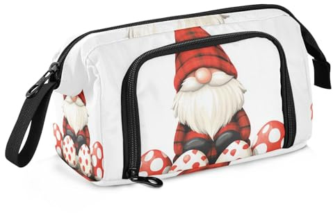 Easter Day Gnome Stripe Watercolor Eggs Pencil Box Large Capacity Girl Pencil Case with Compartment Pencil Case For Teen for Preppy High School Supplies