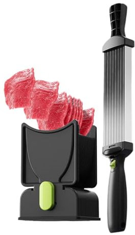 Taglie di carne per carne cruda, spessa regolabile 2 o 4 mm, 17 in 1 coltello da coltello da cucina in acciaio inossidabile, taglio di carne manuale per salmone di maiale di manzo, piano di for