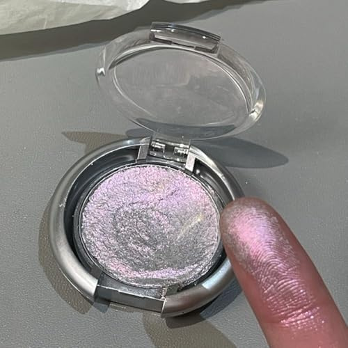 KARLOR Paleta de polvos de color rosa metalizado, sombra de ojos con purpurina, iluminador de párpados, gradiente nacarado, brillo perlado, maquillaje único, brillante, punk Glow (04#Rosa)