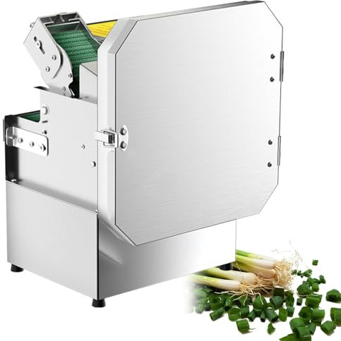 GESAIDES Hachoir à légumes électrique, Trancheuse à légumes Professionnelle 200 W, Coupe-oignons Verts, Robot Culinaire, épaisseur Réglable de 1,3 à 35 mm, pour légumes, Oignons, Ail,Gingembre,Piment