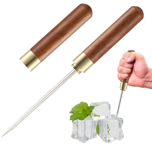 Huxibai Eisbrecher - Holzgriff Eispickel mit Abdeckung,Rutschfester Griff für Essenszubereitung, Lebensmittelverarbeitung und Gefrierschrankorganisation in Restaurant und Zuhause, für