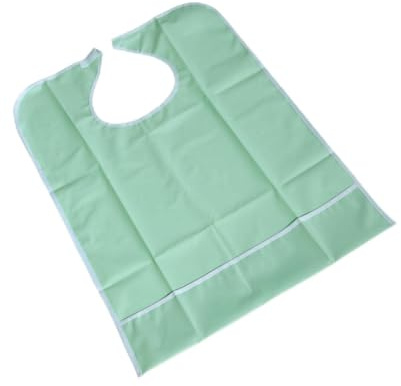 DECOMELODY PVC Schürze für Erwachsene Grün mit Druckknöpfen Kleckerschutz Beim Essen für Frauen Senioren Menschen mit Schluckbeschwerden
