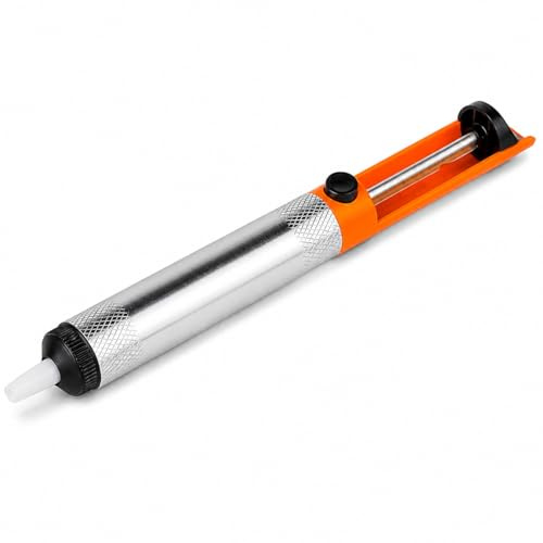 Topolenashop Desoldador manual aspirador de aluminio – Bomba desoldadora para eliminación de estaño de circuitos PCB y electrónica, aspirador manual con boquilla de precisión | 701360