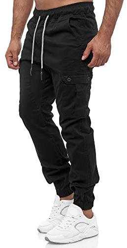 Tazzio cargobyxor herr, cargobyxor, joggingbyxor, chinos, normal passform, jeans 16610, svart, XL
