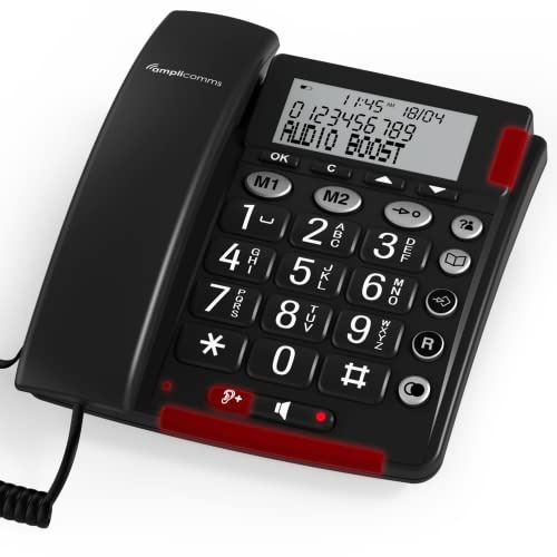 Amplicomms BigTel 48 - Big Button Phone for Elderly with Caller Display - Loud Phones for Hard of Hearing - Big Number Telephone