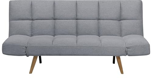 Schlafsofa in skandinavischem Stil klappbar Patchwork hellgrau Ingaro