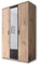 Stella Trading CHICAGO Eleganter Kleiderschrank mit viel Stauraum - Vielseitiger Drehtürenschrank in Artisan Eiche Optik und Absetzungen in Anthrazit - 120 x 197 x 54 cm (B/H/T)
