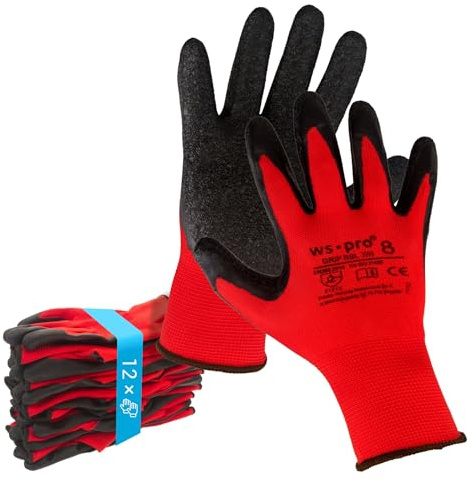 Trevendo Arbeitshandschuhe - WS-Pro Grip RSL - EN 388 - Montagehandschuhe mit Latexbeschichtung, atmungsaktiv & griffig - ideal für Bau, Garten, Logistik - Mehrfachpack - Größe 10, 120 Paar