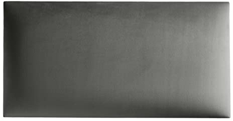 softwalls Wandkissen 60x30 cm Samt Hellgrau, Extra dick 5cm, Wandpolster zum Kleben od. Bohren, Bett Kopfteil Oeko-Tex, Wandpaneele mit 8mm MDF-Platte, Handgefertigt EU Akustikpaneele, Rückenkissen