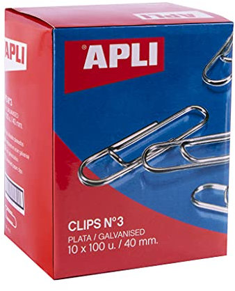APLI 18992 - Pack de clips galvanizados nº3 40 mm - 1000 u.