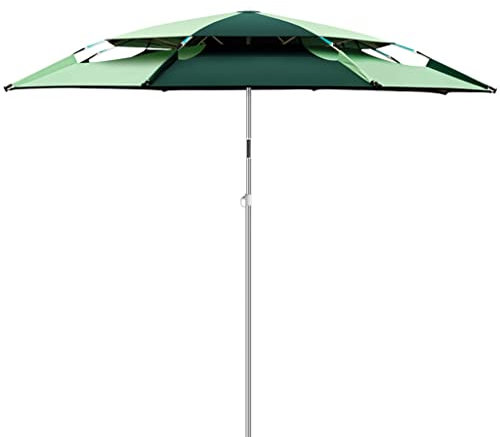 DUNAKE Sombrilla De Jardin Rectangular 2x2m, Parasol De Jardín con Manivela E Inclinación, Sombrilla De Playa para Arena, con Anclajes De Metal, Bolsa De Almacenamiento (Color : GreenA)