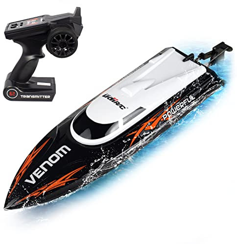 Ulifance 25 km/h Ferngesteuertes Boot für Pools und Seen,RC Boot Spielzeug für Erwachsene Schwarz