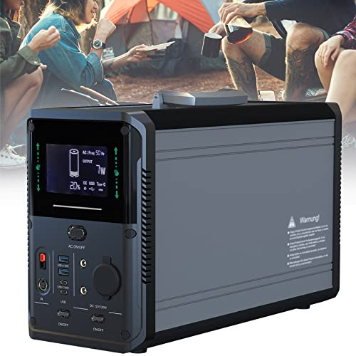 BONAD Generador Solar PortáTil 1000/1500W(Pico 2000/3000W),1075/1380Wh Lifepo4,2Xusb-A(18W),2Xusb-C(60W),2Xdc5521(12V 120W) 2Xac220V 50Hz/60Hz,para Viajes Camping RV,1500W