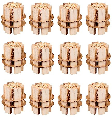 Invero 12 Pack of Fire Wood Starter - BBQ Lighter Easy Ignition Starter - Ideal Firelighters for BBQ's, Fire Pits, Pizza Ovens, Fireplace, Camping and more