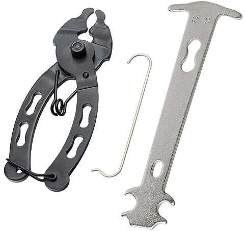 Jortmrd 3er Set Kettenzange Fahrrad Kettenlehre Kettenschlosszange mit Kettenmesslehre Kettenverschleißlehre Kettenhaken Kettennieter Fahrradkette Werkzeug für Rennräder Mountainbikes