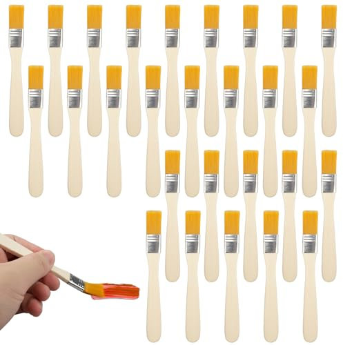 KiKiHong Pack of 35 Professional Paint Brushes, Art Supplies with Wooden Handle, Oil Painting Brush, Flat Brush, Nylon Brush, Glaze Brush, Available for Painting, Cleaning and Dusting