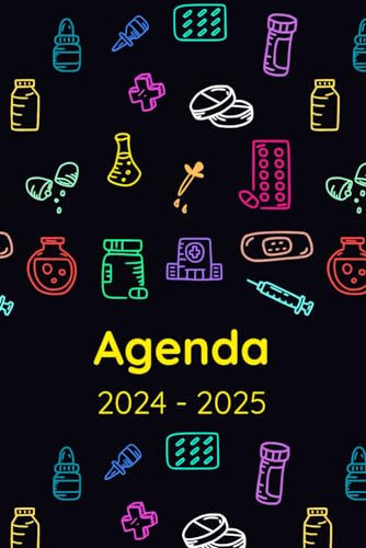 Agenda 2024-2025: Idée de cadeau pour pharmacien, pharmacienne, étudiants en pharmacie, Planificateur Organisateur Mensuel et Semainier