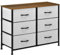 HOMCOM Kommode Sideboard mit 6 klappbaren Stoffschubladen, Schubladenschrank mit Arbeitsplatte, Griff, Mehrzweckschrank mit Kippschutz, für Wohnzimmer Schlafzimmer, Grau
